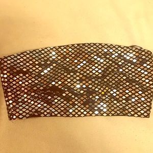 F21 Silver and Black Bandeau Top